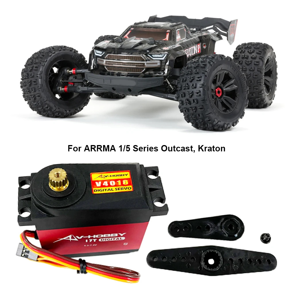 Metal Gear Servo For ARRMA 1/5 RC 17T 40KG Car Metal Gear Waterproof Servo for RC 1/5 ARRMA Outcast Kraton