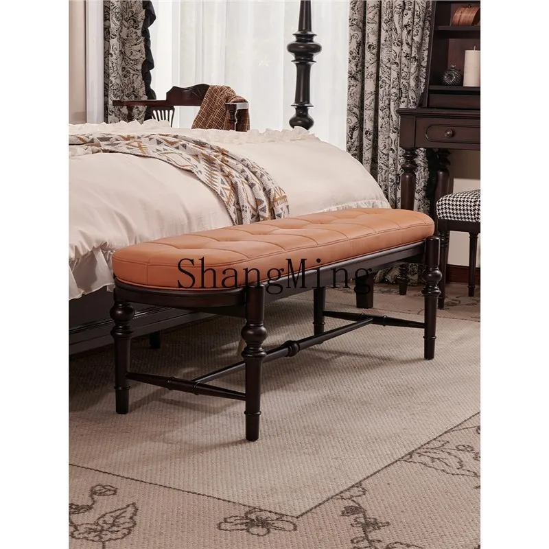 SM retro solid wood bedside bedroom bedside stool entrance entrance entrance shoe change stool restaurant bench