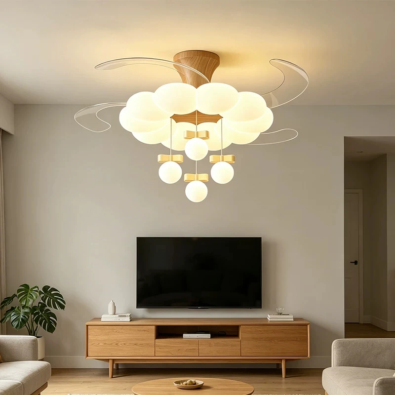 Nordic bedroom Ceiling fan with led light and control electric fan Ceiling lights dining room Ceiling lamps indoor lighting