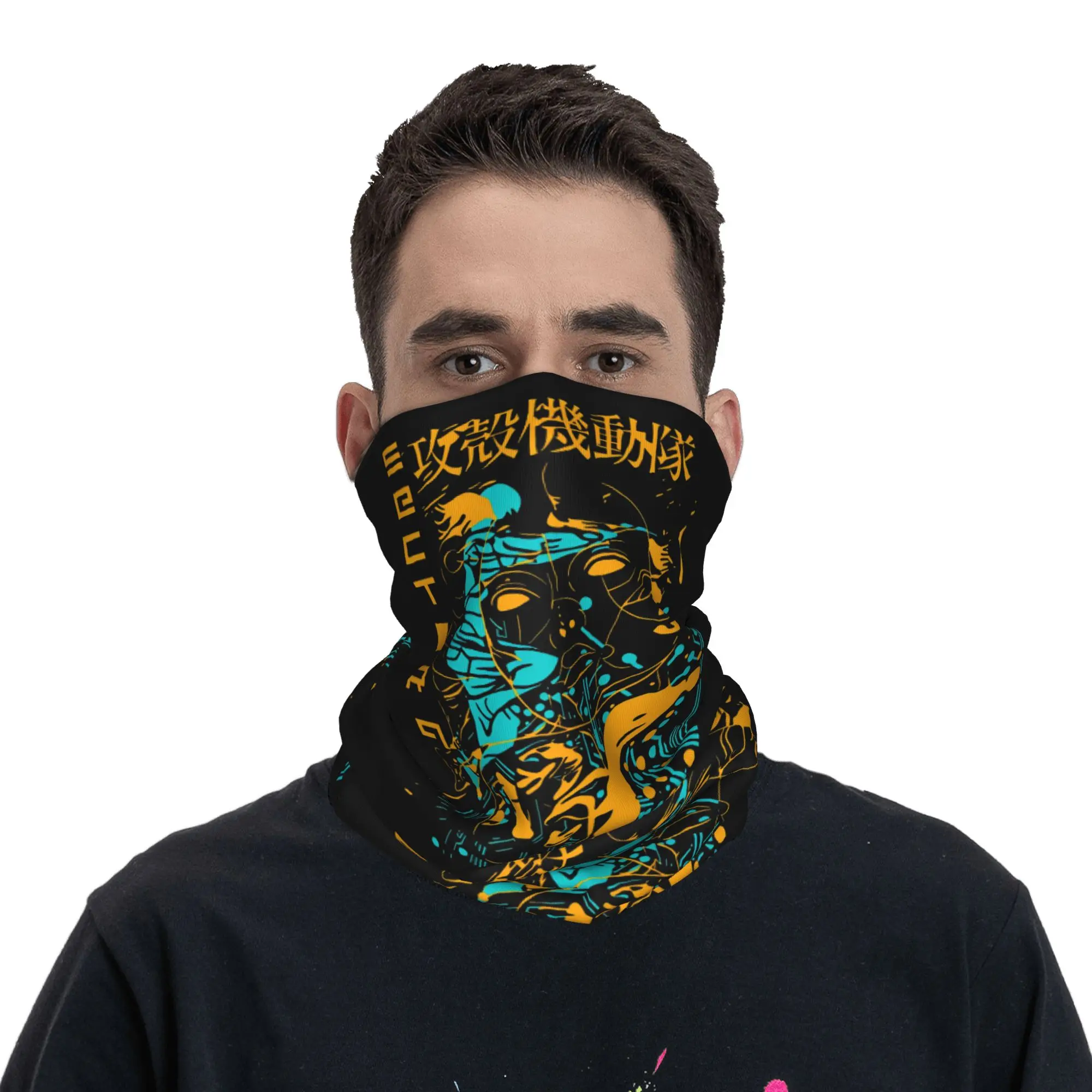 Motoko Kusanagi Ghost In The Shell - Pasamontañas tipo bandana para senderismo, correr, para hombre y mujer, bufanda envolvente, calentador de pasamontañas de anime y cómics