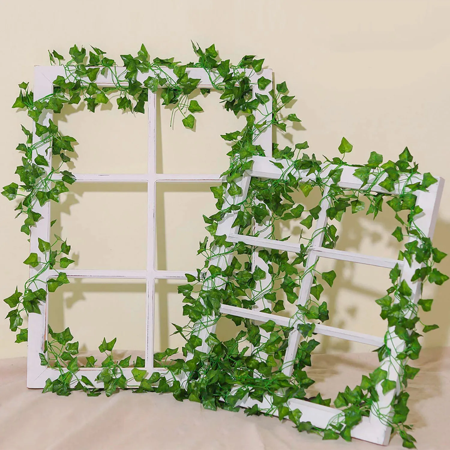 200Cm  Artificial Silk Ivy Hanging Leaf Garland Plant Creeper Leaf Home Bathroom Wedding Garden Decoration Green Vine