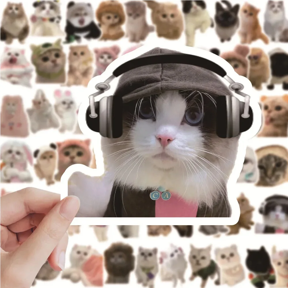 

10/30/50PCS Cute Meme Animal Cat Kitty Stickers Kawaii Girls Kids Cartoon Decals DIY Laptop Suitcase Phone Case Funny Sticker