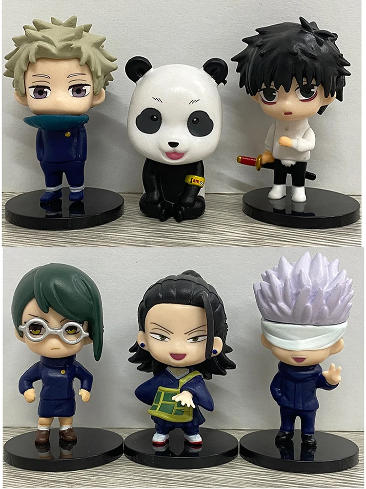 5 ชิ้น/เซ็ต Jujutsu Line Figre และ Ys Tiger Cane Yuji Gotong-royong Satori Fushiguro Megumi Kugisaki PVC โหมด l Ornaments เครื่อง ds Chri Stmas เทคนิค fts