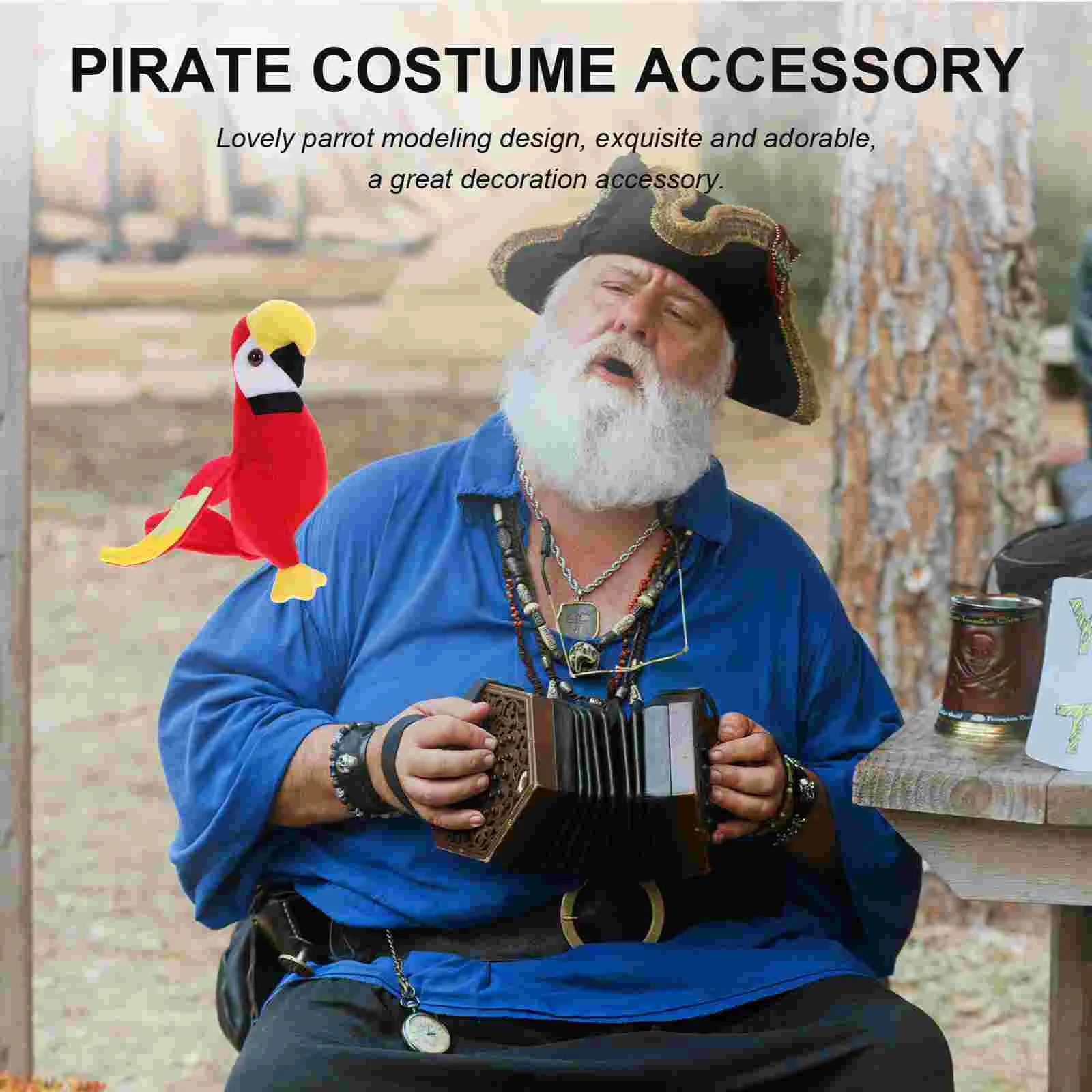 Pirate Parrot Plush Bird Simulation Ornaments Artificial Prop Stuff Animals Stuffed Models Kids Costume