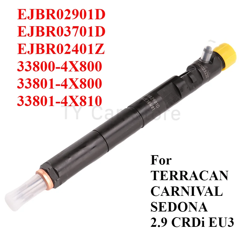 

EJBR02901D New Diesel Fuel Injector for Hyundai Terracan KIA Carnival Sedona 2.9 CRDI 120KW / 163 PS 33800-4X800