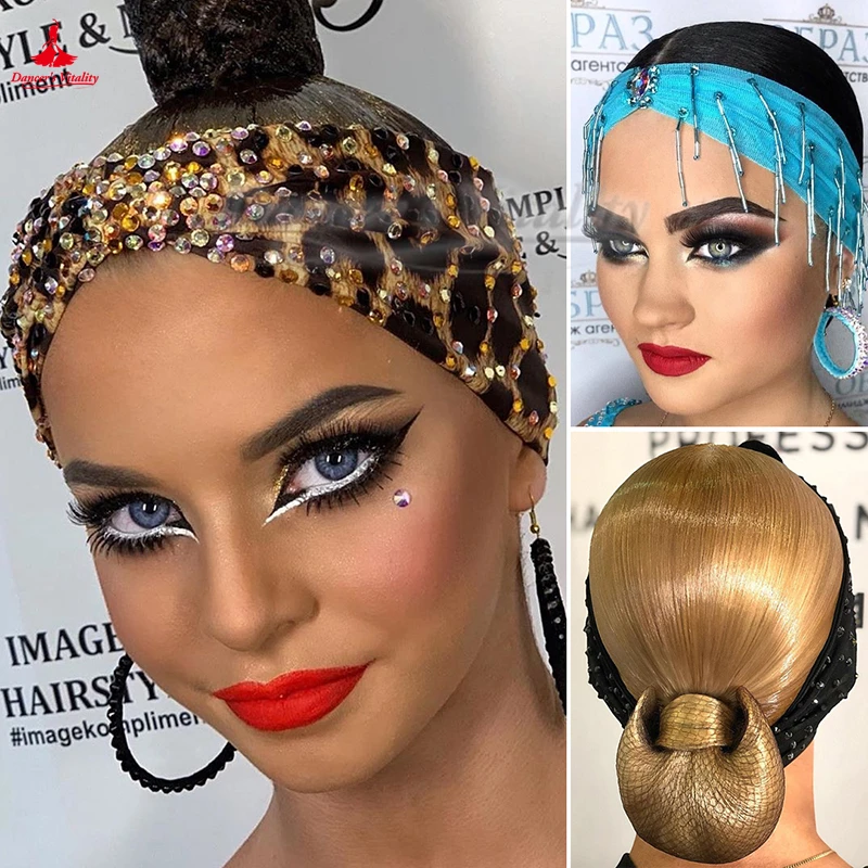 Une variété de couleurs au choix, couvre-chef de danse latine pour adultes et enfants, accessoire de compétition Chacha Tango Samba Rumba féminin