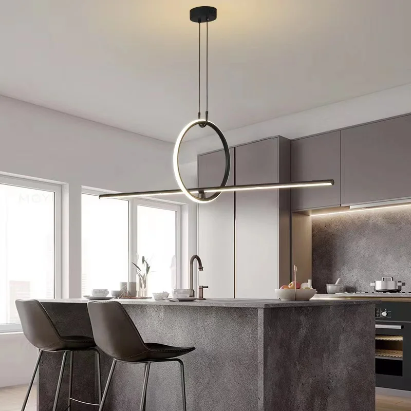 

DINDALL Modern LED Chandelier for Living Dining Room Kitchen Island Restaurant Adjustable Pendant Lamp Lighting Fixture