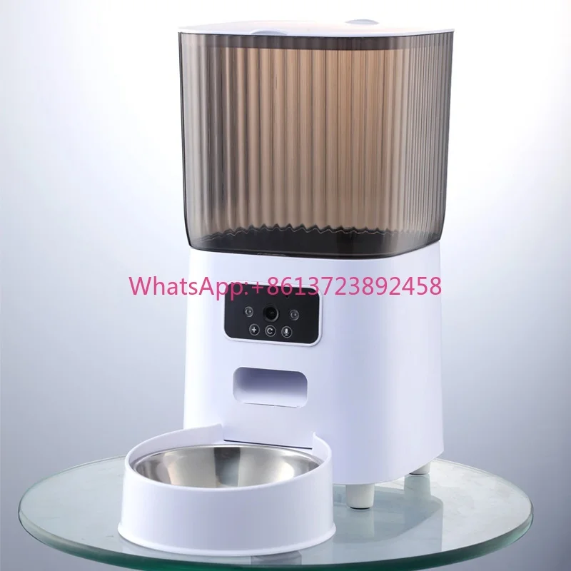 5L Cross-border Pet Smart Stainless Steel Automatic Timing Quantitative Feeding Machine Video Interaction Food Bowl Feeder