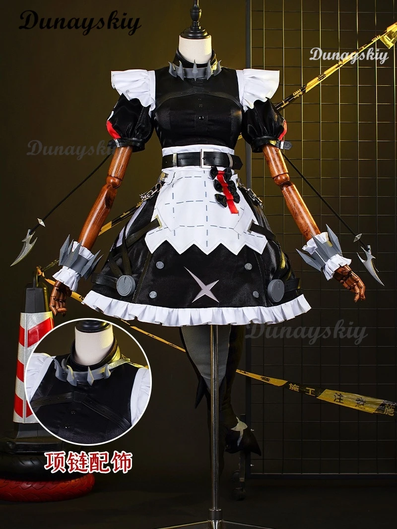 Zenless Zone Zero Ellen Joe Cosplay Costume Maid Outfit New Game Party Black Dress Wig Tail Uniform Hallowen Convention Costume