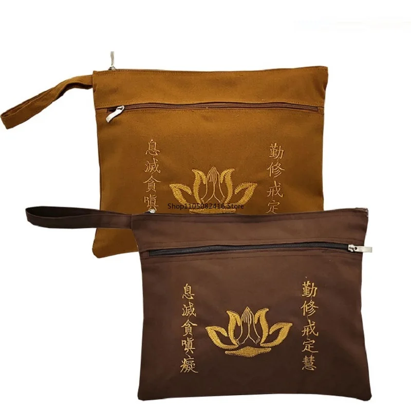 

Поставка буддизма, индивидуальная холщовая сумка-монах, саше, буддийский карман на молнии, 33x27 см