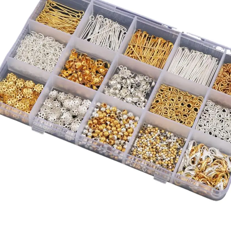 1260-teiliges Set für die Schmuckherstellung, Starter-Kit für Ohrringe, Halsketten, Bastelmaterial, DIY-Perlen, Schmuckzubehör, geeignet für Erwachsene und Anfänger. – Detail 11