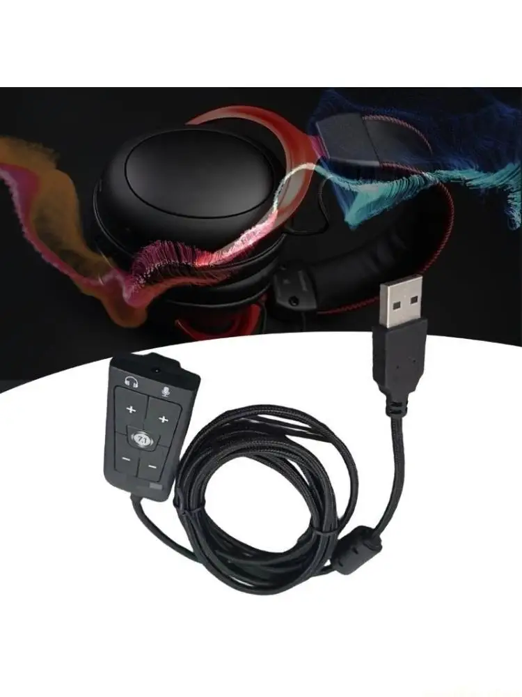 

F62C Адаптер USB к разъемам 3,5 мм, внешняя стереозвуковая карта USB для гарнитуры Cloud2 7.1