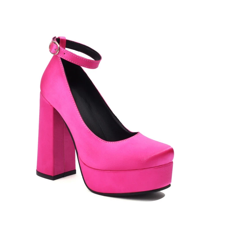 

Zapatos De Mujer, женские пикантные модные туфли на высоком каблуке с пряжкой и ремешком, вечерние свадебные туфли, туфли-лодочки для невесты, большие размеры 44 45 M985-7