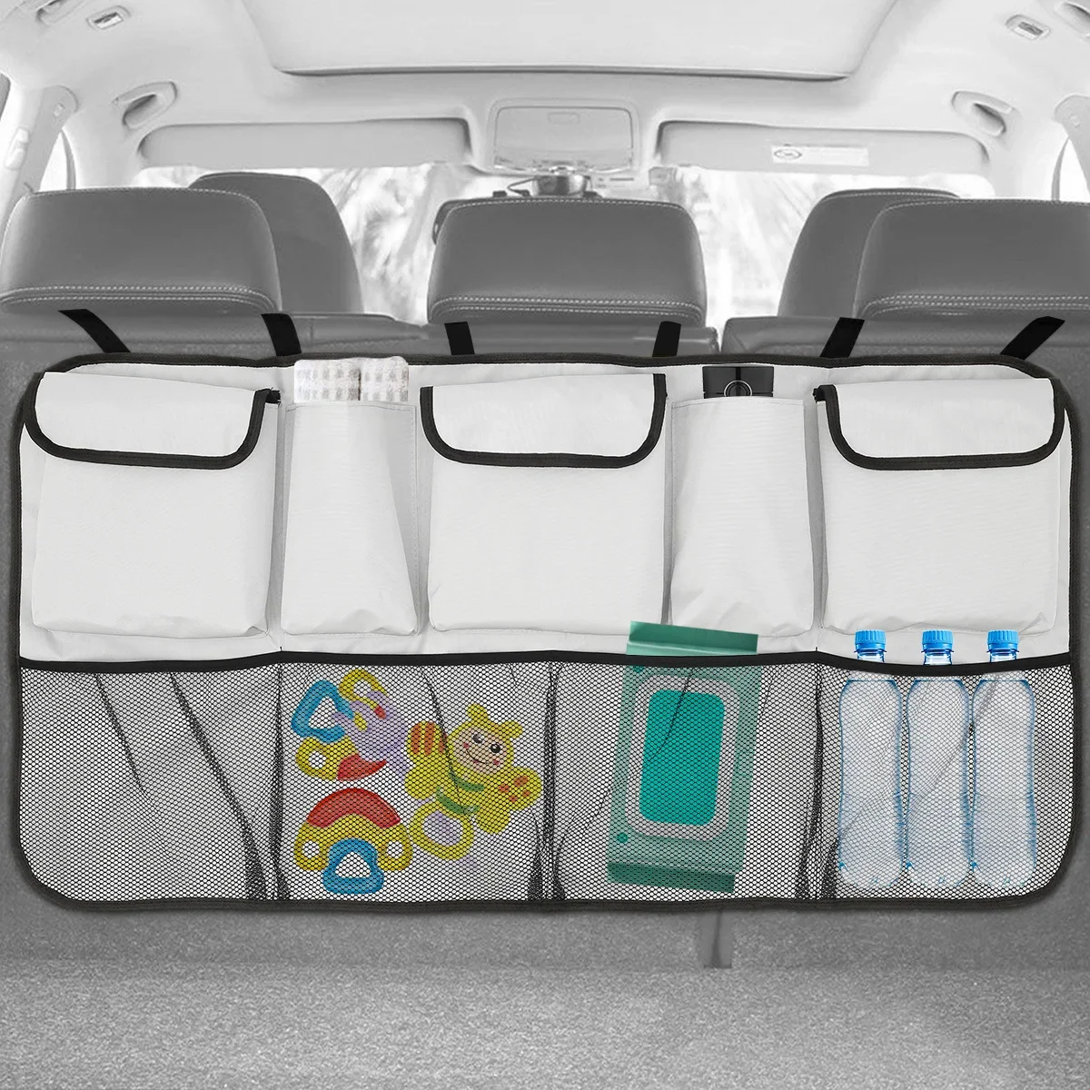 novo organizador de maletero de coche, 9 bolsillos, organizador de asiento trasero de coche, impermeable, bolsa de almacenamiento colgante para asiento trasero de coche, 42,5x20,4 pulgadas, grande