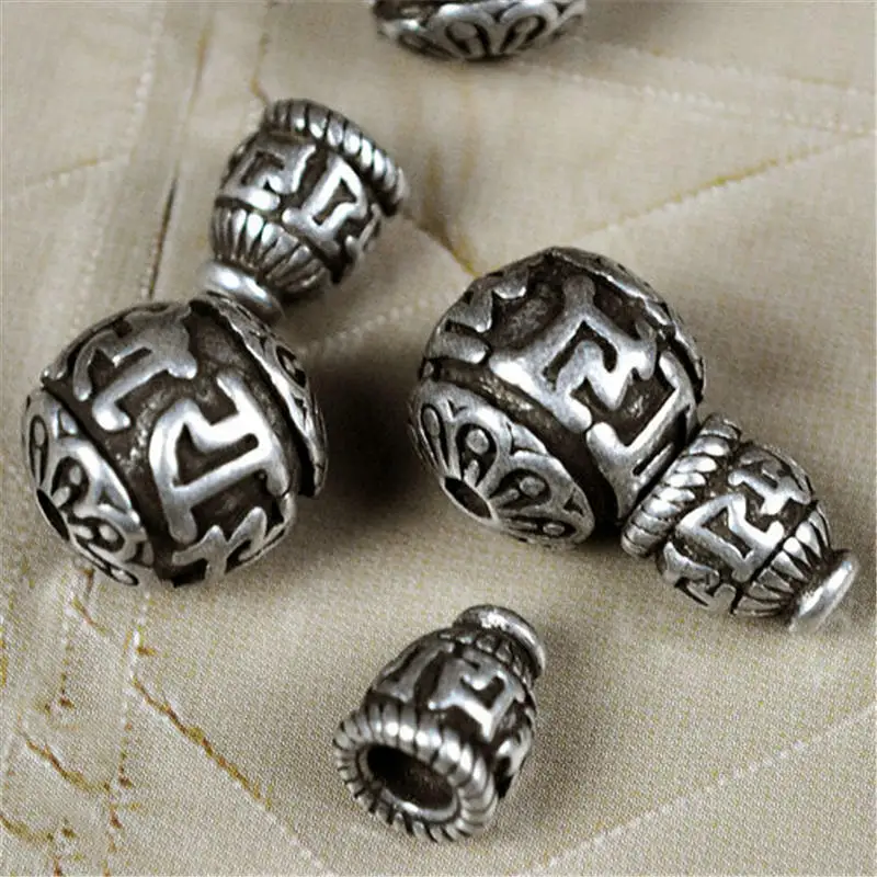 Tibetan Guru and Stupa Beads for Mala 10/12/14/16/18mm Tibet Six Mantras Symbols Jewelry Accessories BRO678