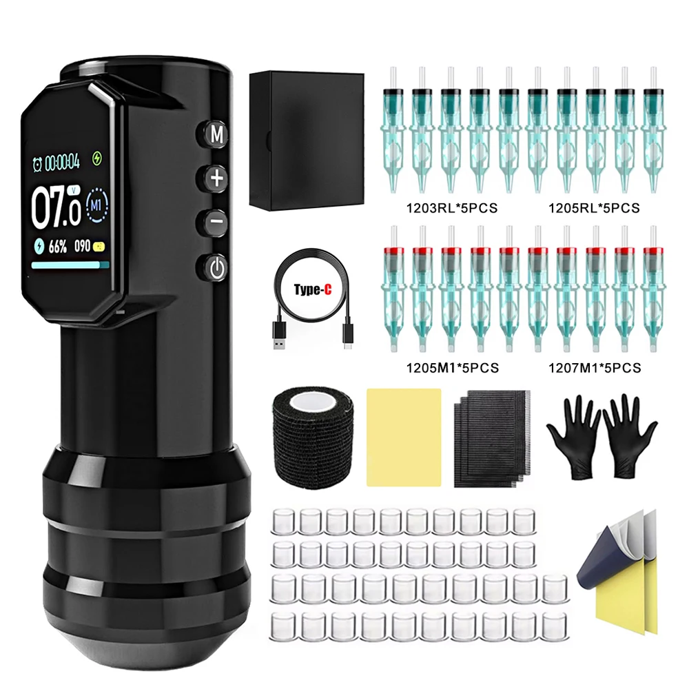 

NEW Wireless Tattoo Machine Pen with 1500mAh Capacity Battery Color Screen Tattoo Pen for Professional & Beginner Tattoo Artists