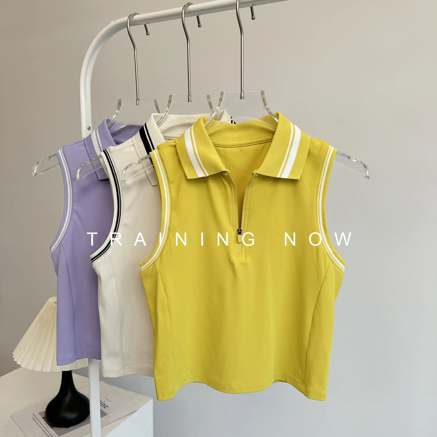 Sports Sleeveless Vest Women Quick Dry Thin Collar T-Shirt Yoga Fitness Training Badminton Tennis Running Top Training Now