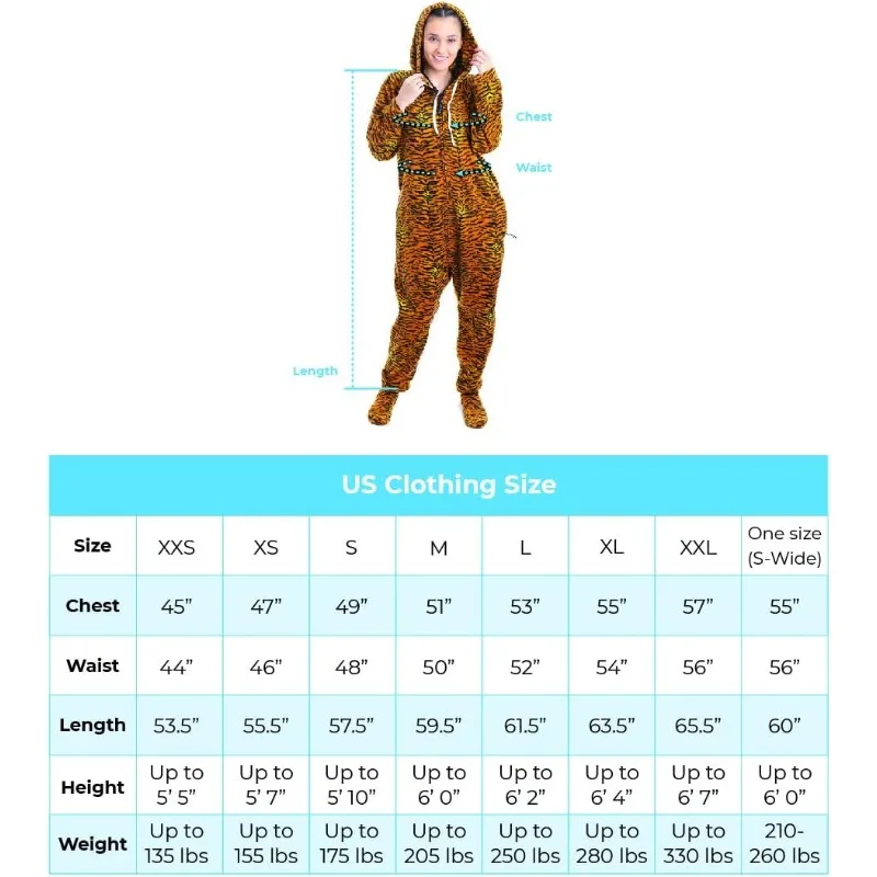 Forever Lazy Footed Adult Onesies One-Piece Pajama Jumpsuits for Men and Women Unisex. with Detachable Feet