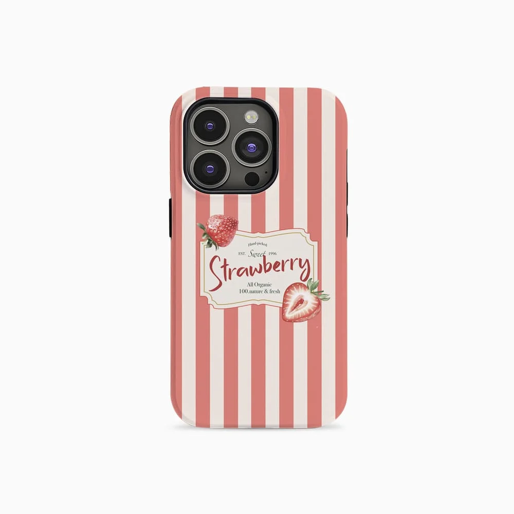 Coque de téléphone de luxe Clmj fraise Bliss, étui Double couche pour iPhone 17 16e 16 15 14 13 12 11 X XS XR XSMAX 8 Air Pro Max Plus