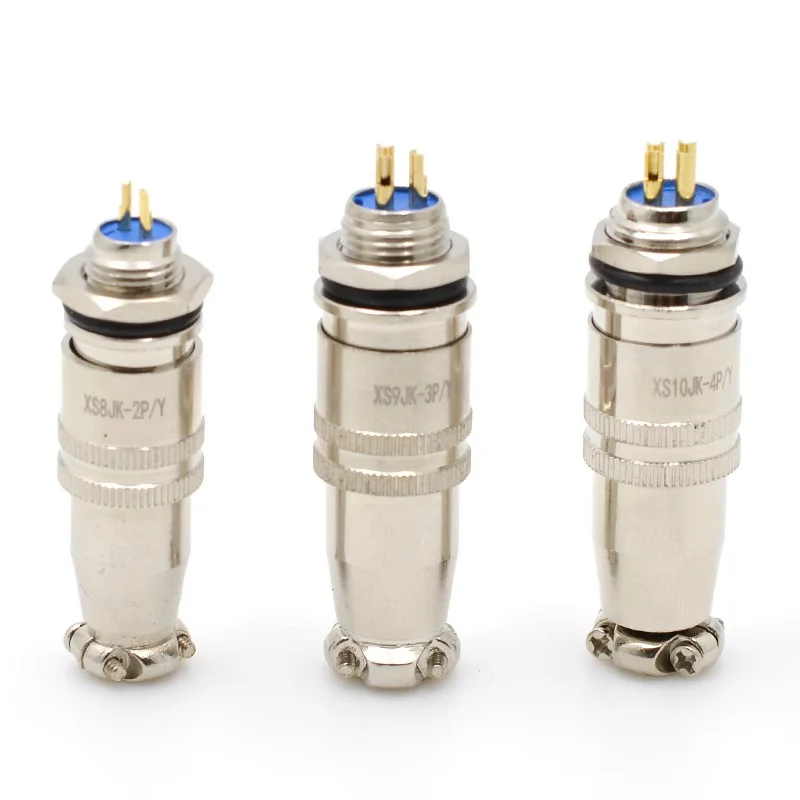 5/20PCS XS8 XS9 XS10 Aviation Connector push-pull Quick Connector 2 3 4 5 PIN Gold Plated Contact Male Female Plug Socket ﻿
