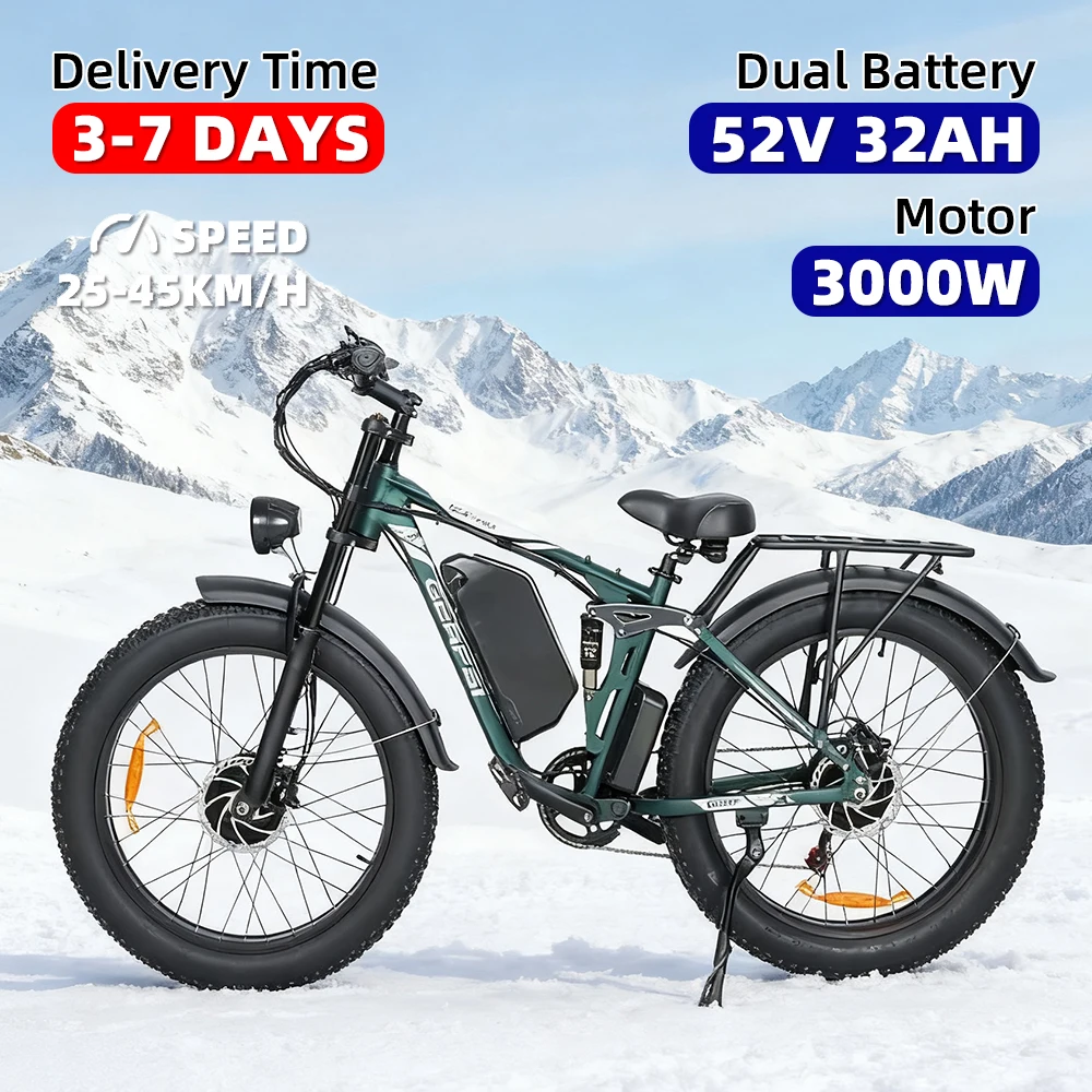 

A 26 inch electric snowmobile 3000W52V32AH lithium battery off-road electric snowmobile in stock from the United States