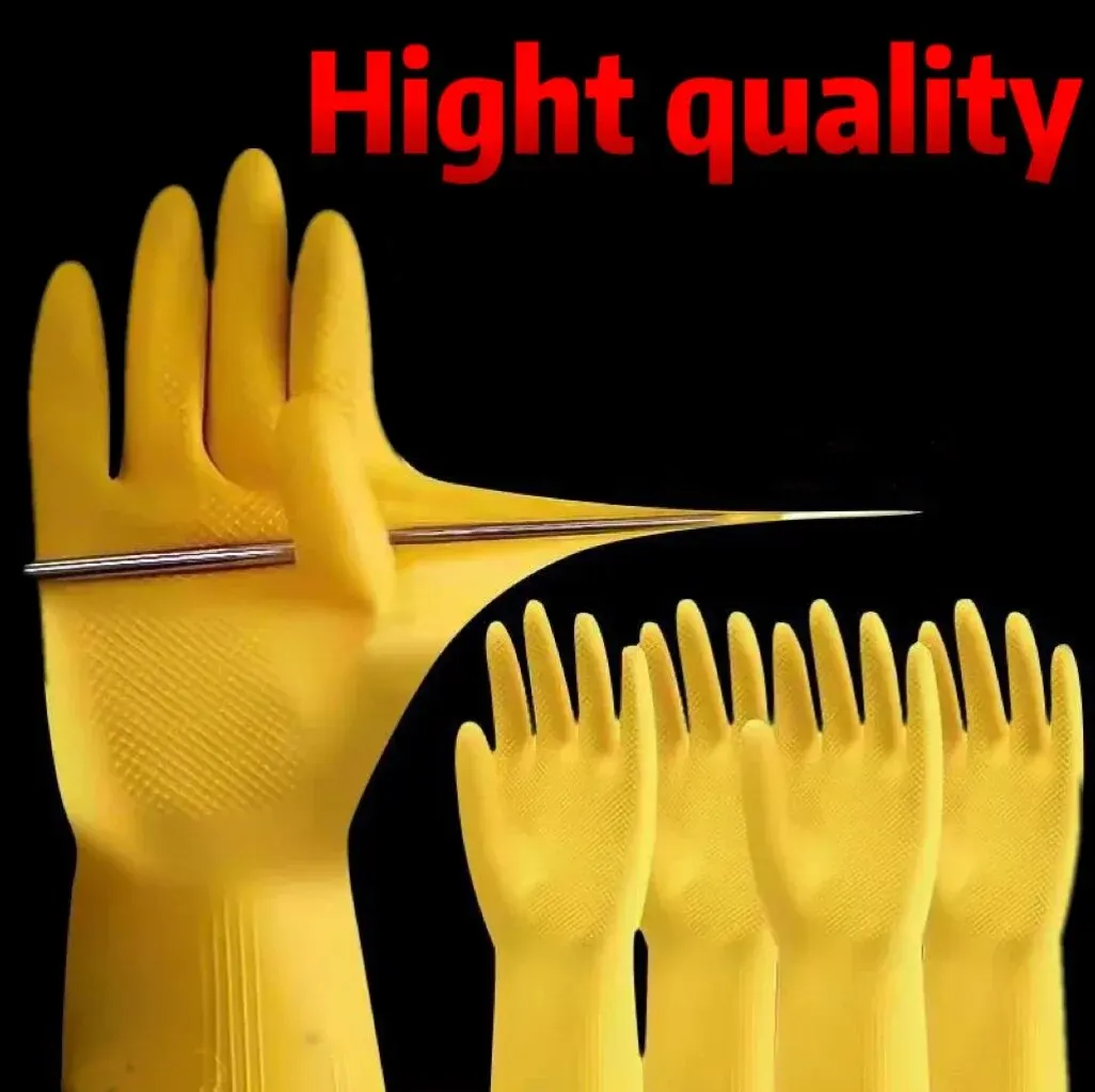 Latex Dishwashing Gloves Women\'s Waterproof Household Kitchen Washing Bowl Washing Clothes Vegetable Cleaning Household