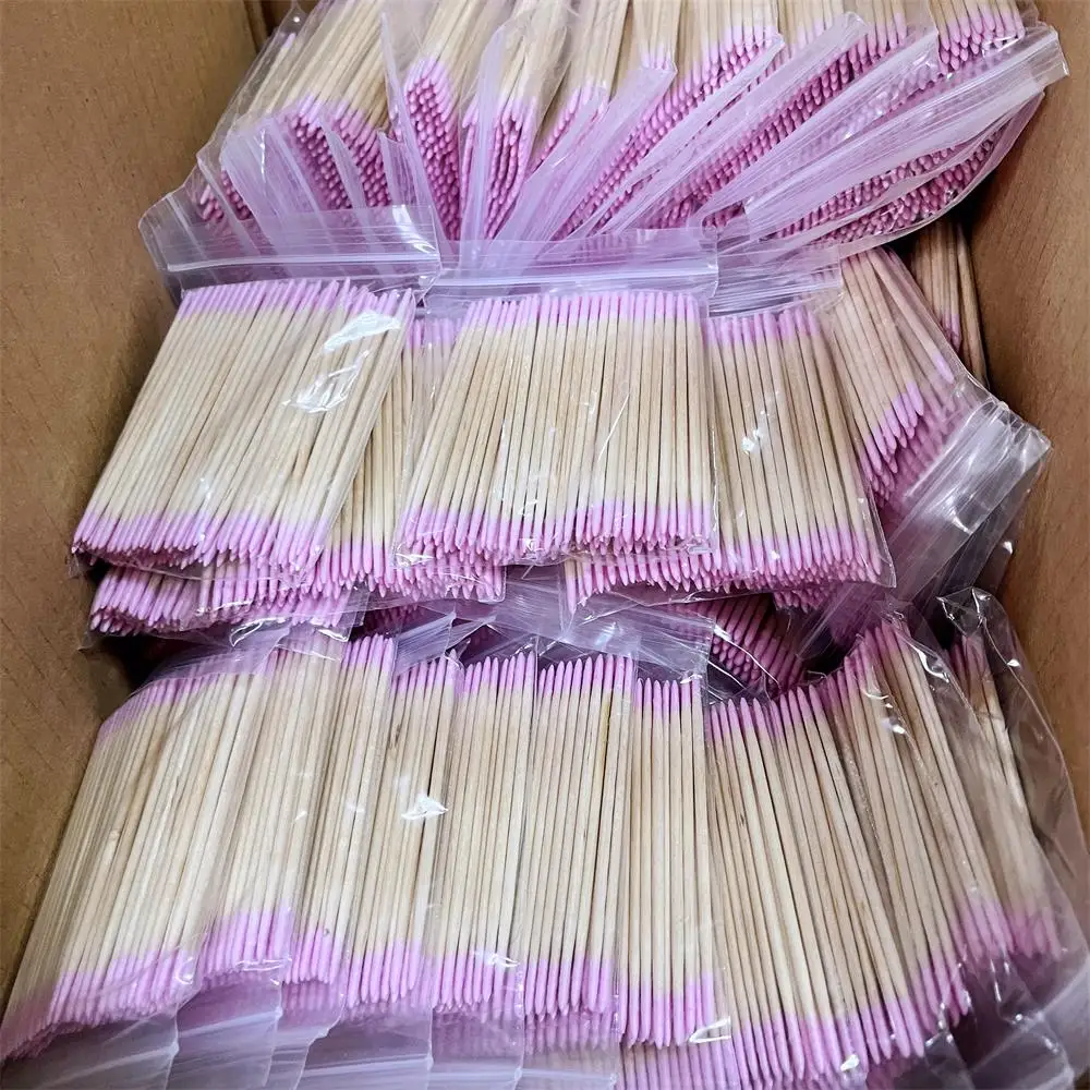 500/400/300/200/100 قطعة المحمولة مزيل طلاء الأظافر عصا مانيكير مسحات 7 سنتيمتر الوردي و 10 سنتيمتر الأبيض وأشار قضيب أداة الدقة