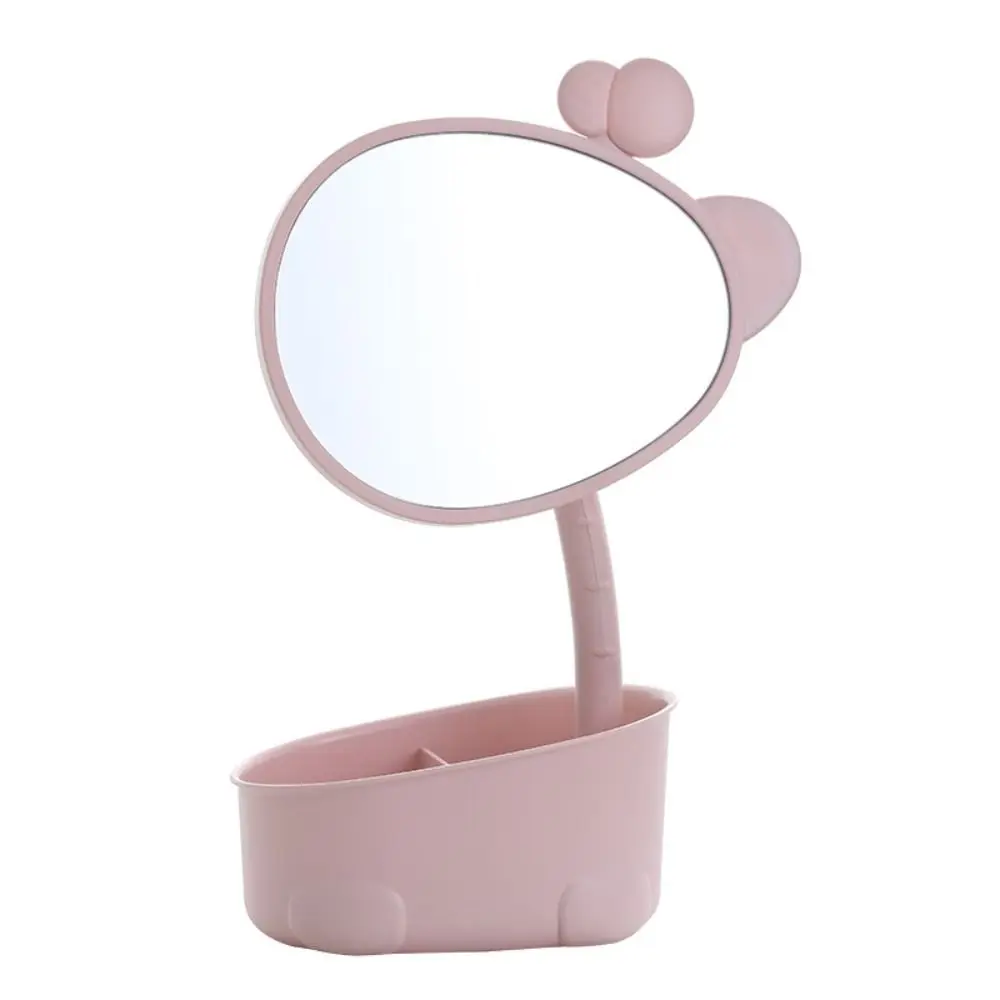 Light Luxury Desktop Storage Box Makeup Mirror High-definition With Folding Stand Desktop Mirror Detachable Dustproof