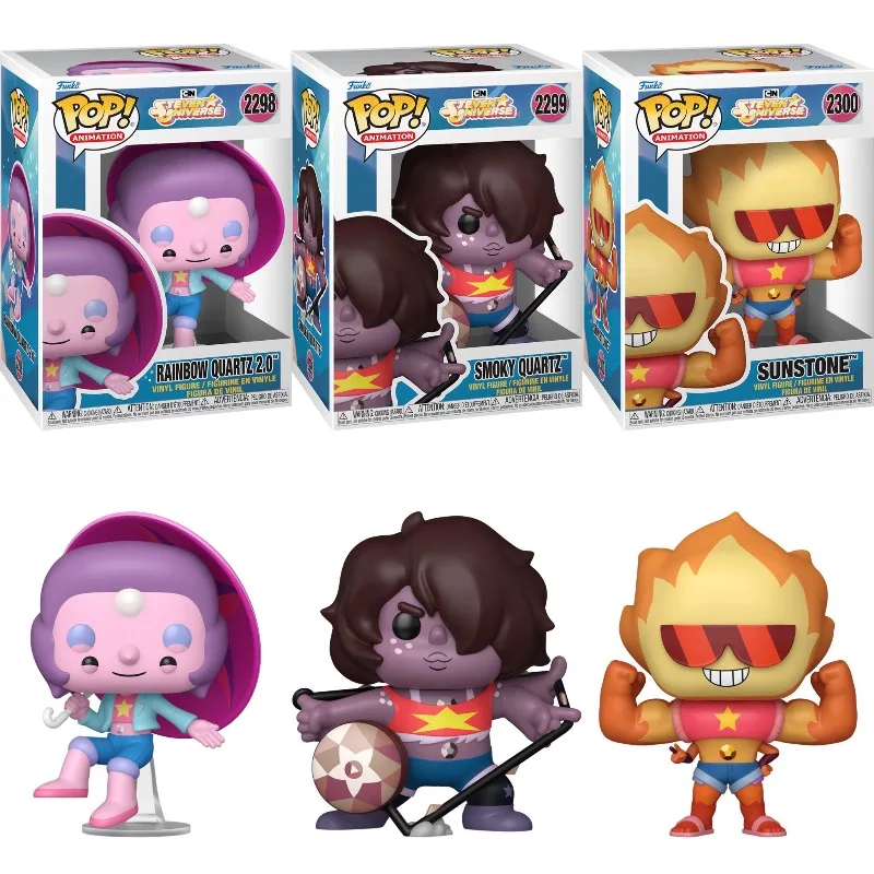 Figura Funko POP Versión Americana de Steven Universe, Rainbow Quartz, Smoky Quartz, Sunstone, Adorno, Regalo de Cumpleaños para Niño