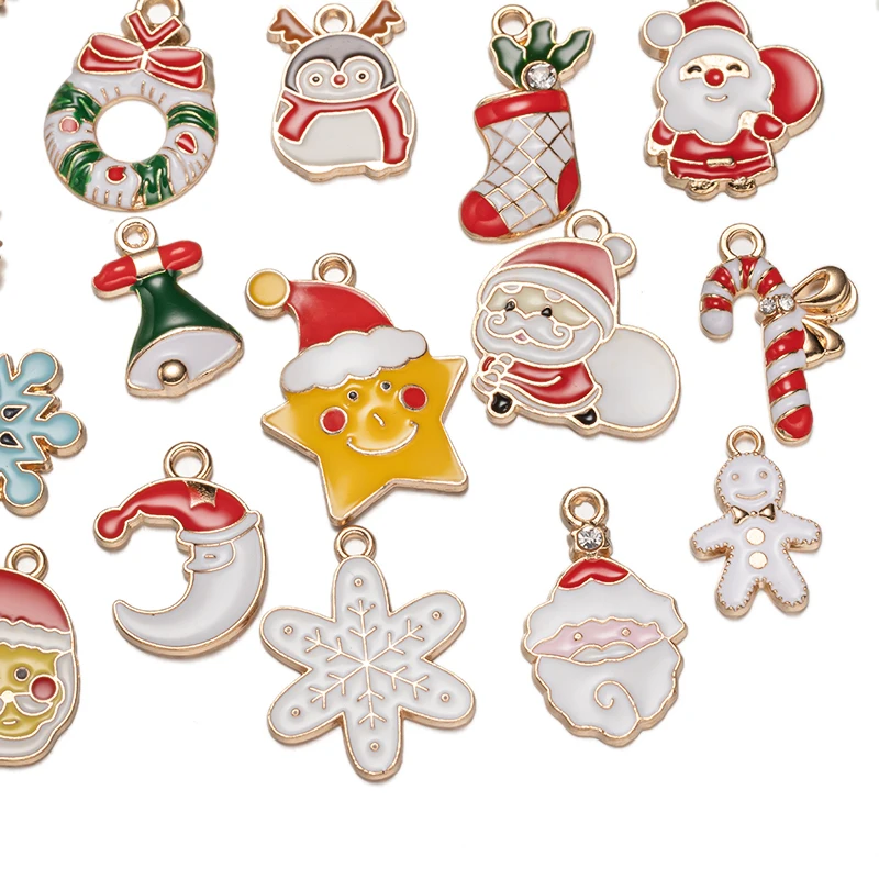 20/40pcs Random Mixed Christmas Pendant Charms For DIY Earring Necklace Bracelet Jewelry Making Supplies Decor Craft Accessories - Image 4