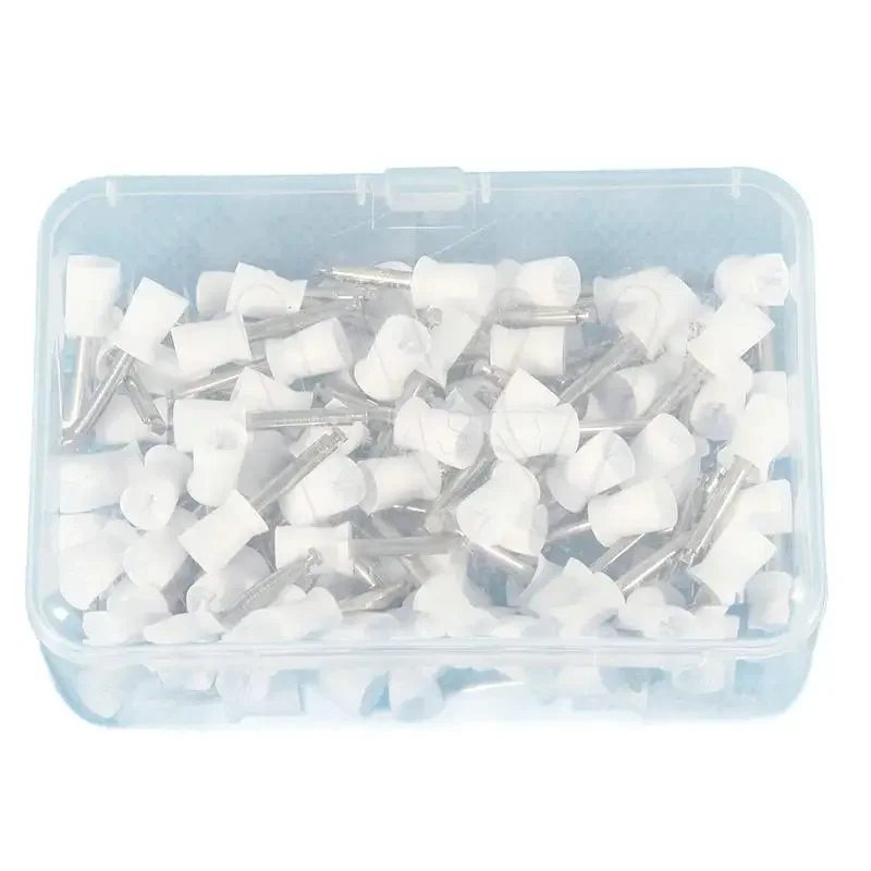 100pc/Box Dental lab Oral hygiene Disposable Polishing Cups As Seen On Tv Brush Polisher Flat Latch Nylon Type Rubber Prophy Cup