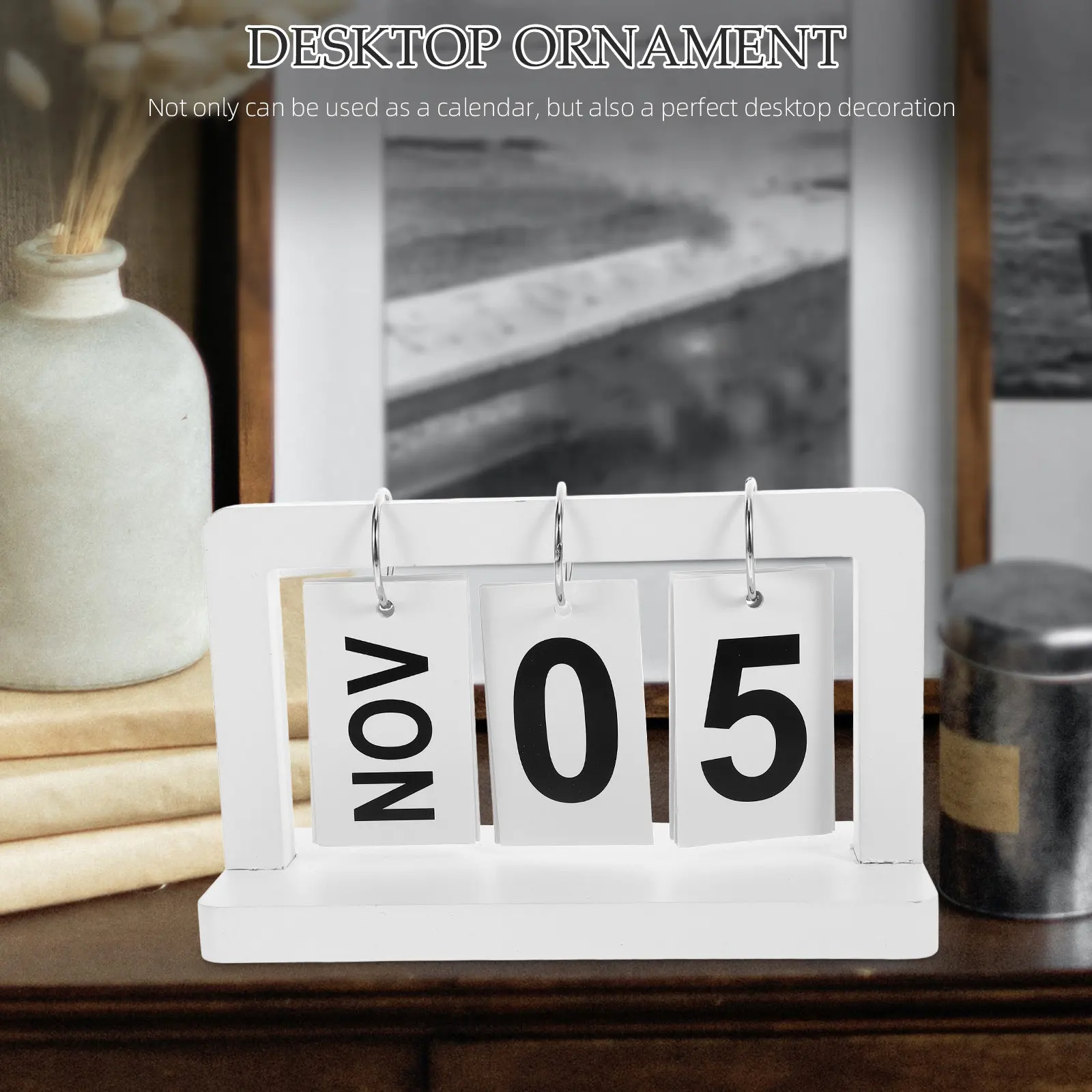 

Деревянный настольный вечный календарь-перевертыш в ретро-стиле, креативный декор для офиса, дома и бара