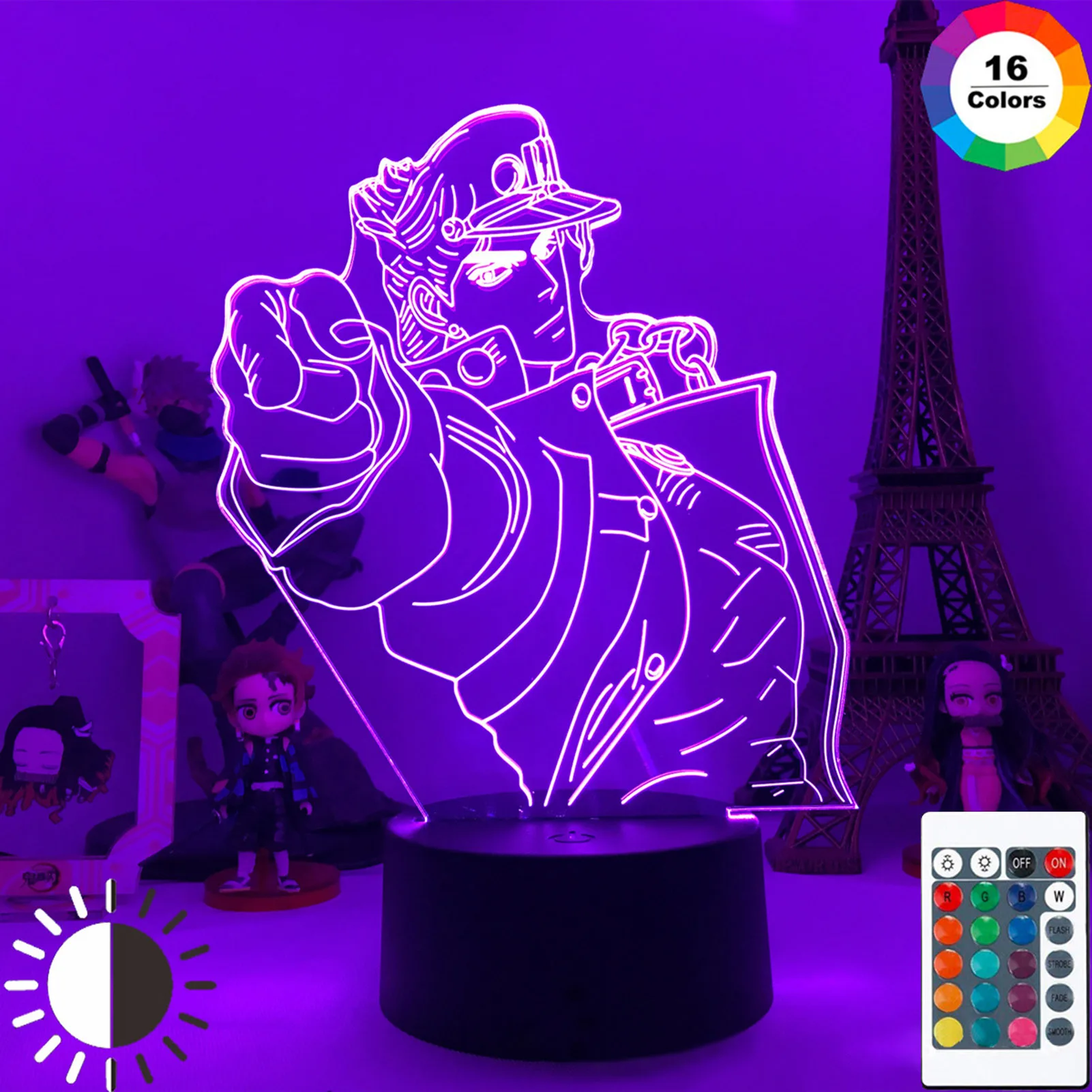 Acrylic 3D Lamp Anime Jojos Bizarre Adventure For Home Decor Light Birthday Gift Manga Jojos Figure LED Night Light Jotaro Kujo