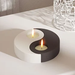 2PCS Tai Chi Yin Yang Silicone Candle Making Molds Aroma Candle Soap Molds Handmade Plaster Molds Wax Candle Making