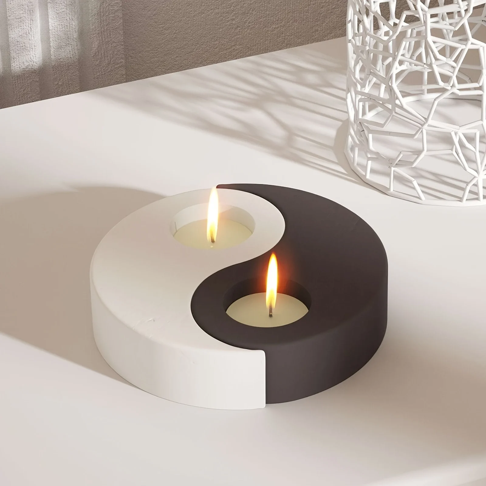 2 SZTUK Tai Chi Yin Yang Silikonowe formy do świec Aroma Świeca Formy do mydła Ręcznie robione formy gipsowe Wosk do świec