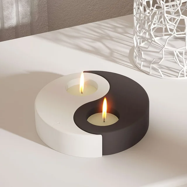 2 SZTUK Tai Chi Yin Yang Silikonowe formy do świec Aroma Świeca Formy do mydła Ręcznie robione formy gipsowe Wosk do świec