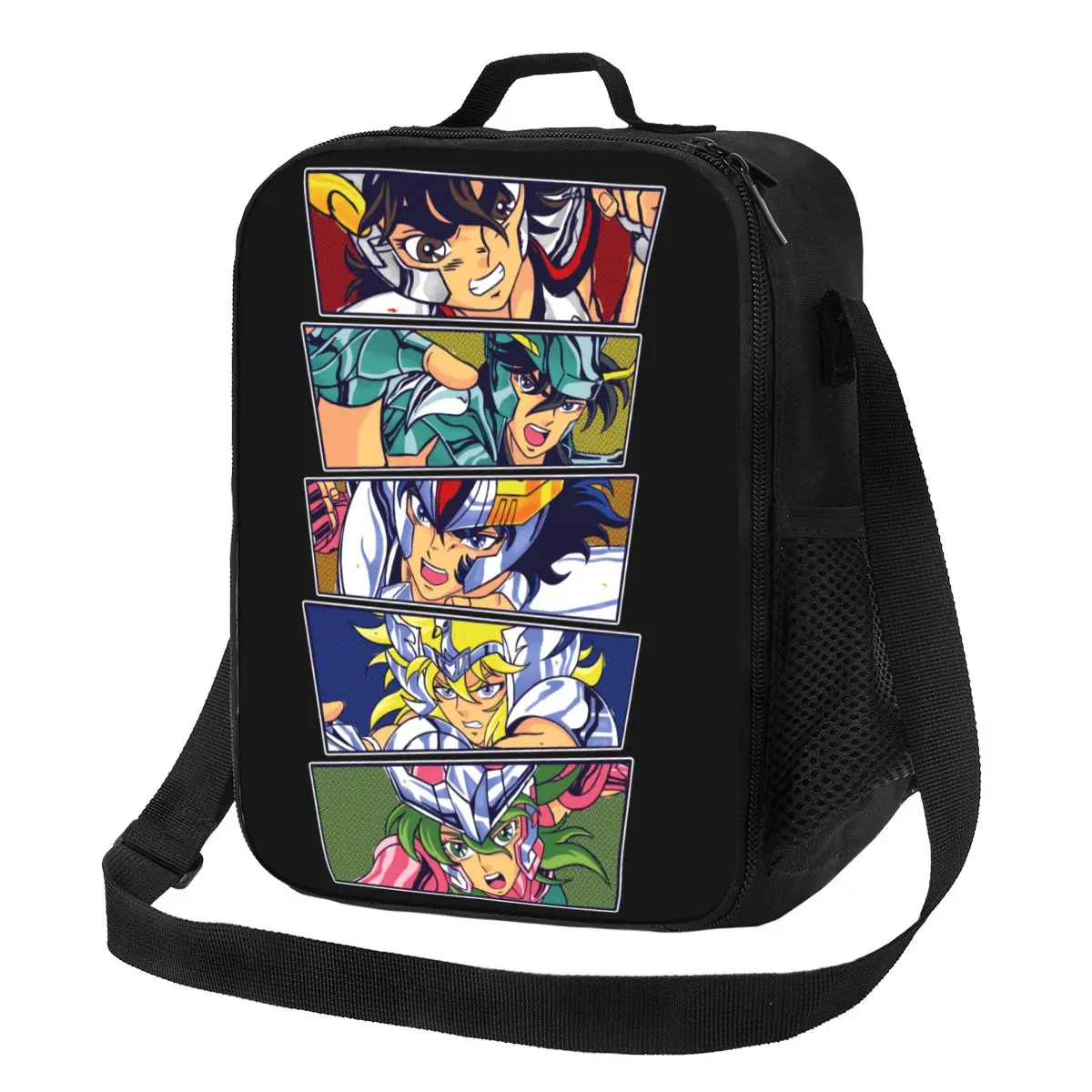 Saint Seiya Thermal Insulated Lunch Bag Knights Of The Zodiac Cartoon Manga Lunch Tote School Children Storage Bento Food Box