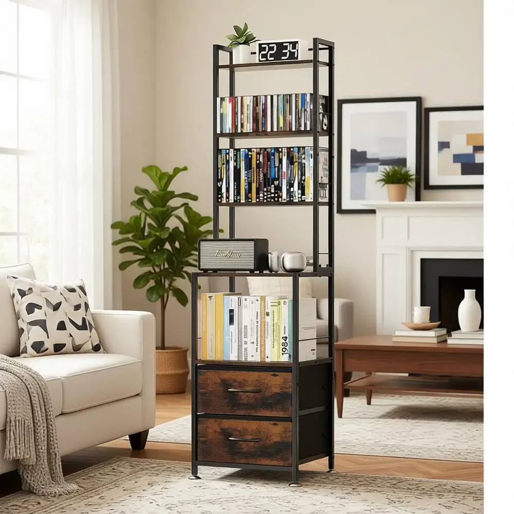 

7-ярусная подставка для хранения CD/DVD дисков для фильмов, игр и медиа, идеально подходит для домашних развлечений и декора