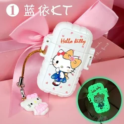 Hello Kitty Lighter New Waterproof Windproof Detachable Butane Gas Lighter Cute Sanrio Portable Mini Slim Cigarette Lighter Gift