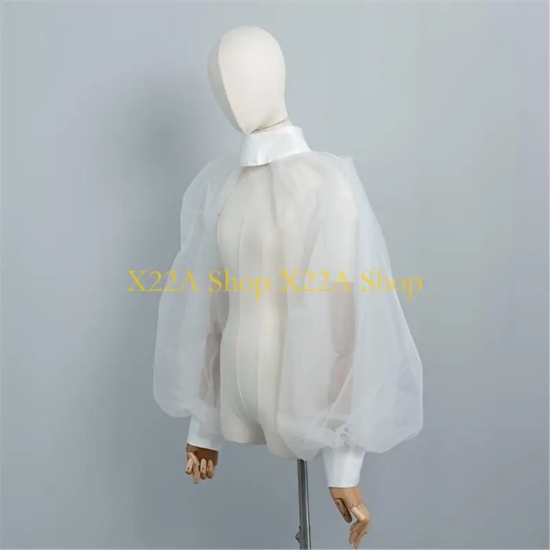 Unique Wedding Mesh Shawl With Architectural Bubble Sleeves Designed For Quick Outfit Changes At Receptions