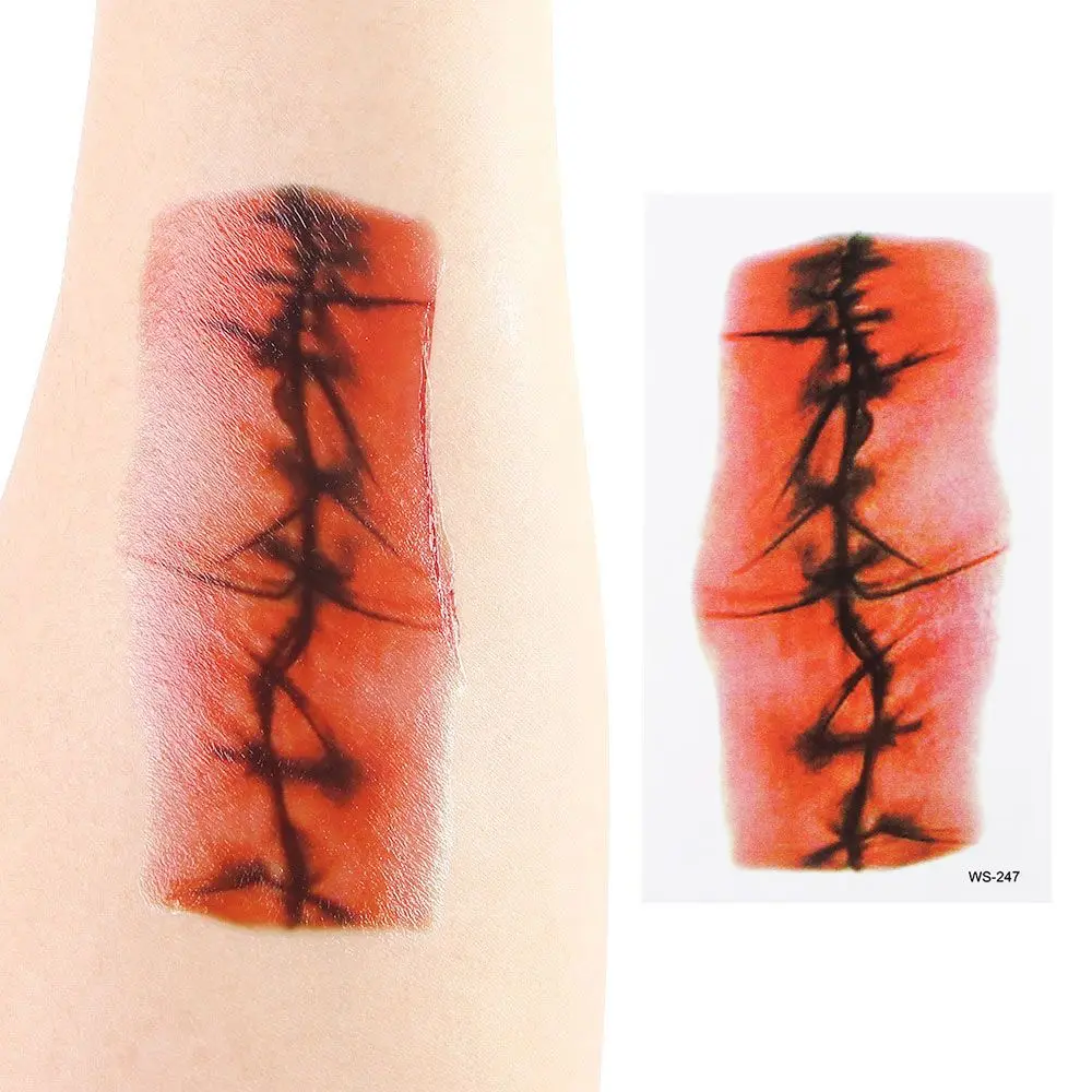 

30Pcs/Set Women Party Face Body Art Horror Wound Temporary Tattoos Halloween Tattoo Stickers Horror Scar Fake Tattoo