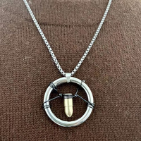 Game Punk Cosplay Necklace Unisex Cyberpunk Metal Retro Bullet Pendant Carnival Party Jewelry Accessories Gift