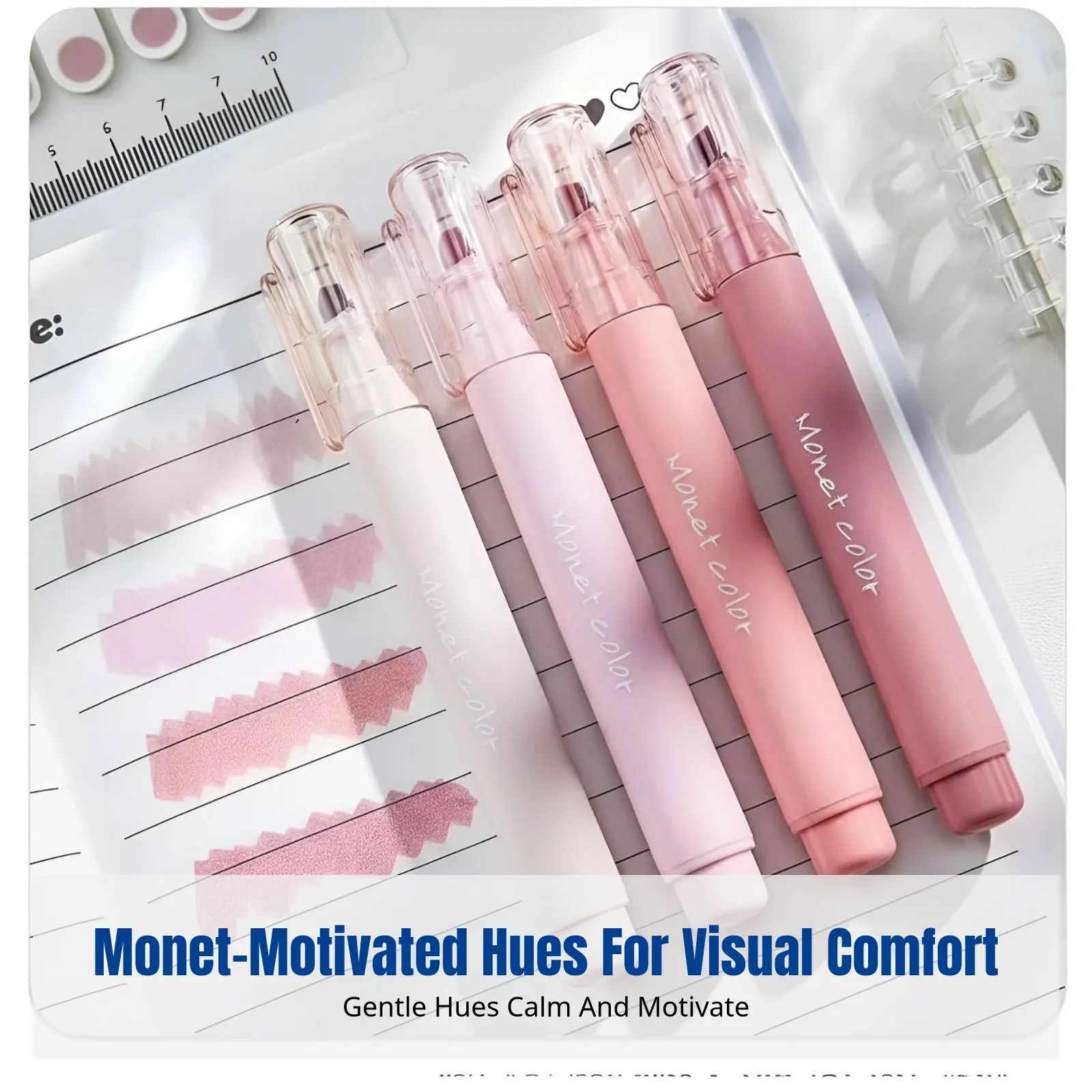 

Highlighter Pen, Monet Color, Large Capacity, Soft Pastel, Student Marker, Vision Protection