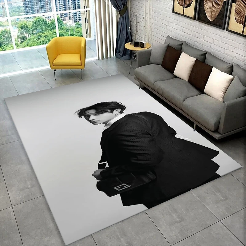 Fashion Kpop Bang Chan Stray Kids Non-Slip Area Rug for Living Room,Bedroom,Playroom,Soft Carpet Floor Mat Home Decor Rug Gift