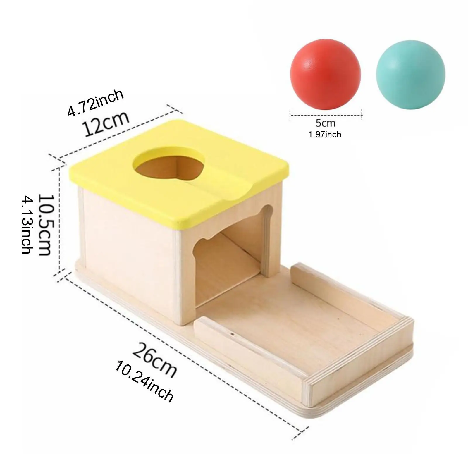 Caja de permanencia de objetos de madera, juguete sensorial, coordinación mano-ojo, habilidades motoras con bolas para niños pequeños, regalo para niños y niñas