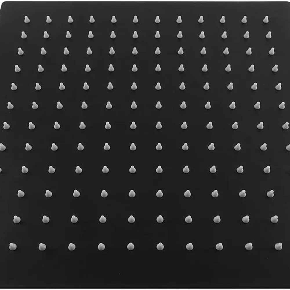 رأس دش مربع عالي التدفق باللون الأسود غير اللامع مقاس 12 بوصة مع رذاذ جسم شلال أو سقف أو مثبت على الحائط