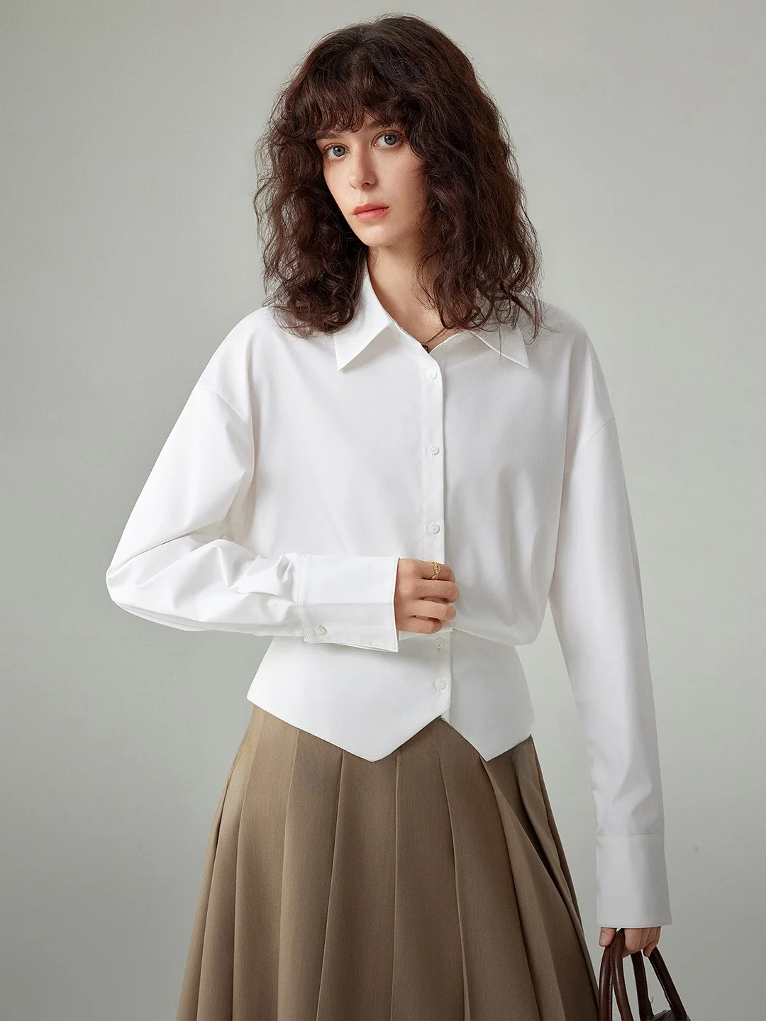 

Ele White Long Sve irt Women's Faion Commute Slim Fit irt Classy Sle Busin Casual Turn-down Collar Blouse