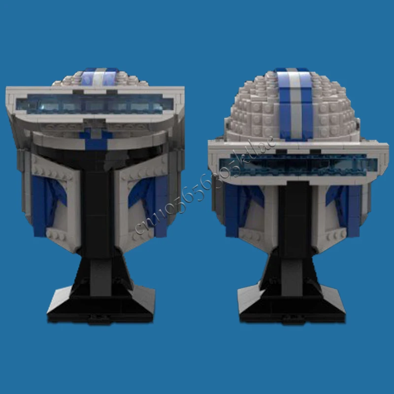 709PCS 스타 플랜 MOC 헬멧 커스텀 만도 지그 컬렉션 MOC 모델 블록 건축 교육 조립 모델 장난감 선물