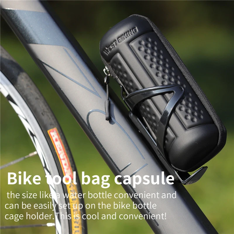 BIKING Bike Repair Kit Tool Storage Water Bottle Bag Holder Hard Shell Case Organizer Portable Cycling Equipment