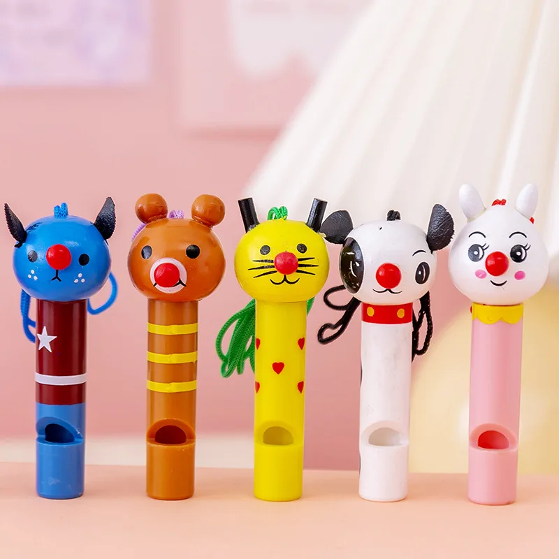 

10Pcs Cute Multicolor Wooden Whistles Kids Birthday Party Favors Decoration Baby Shower Noice Maker Toys Goody Bags Gifts